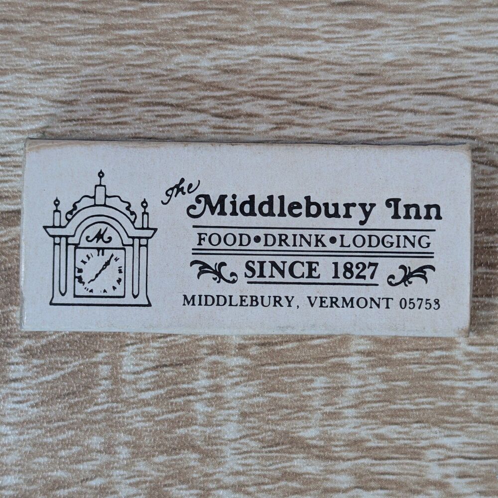 Vintage Middlebury Inn Matchbox Vermont Hotel Souvenir Since 1827
